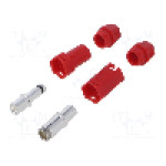 Conector alimentare DC, 500V, 1 pini, seria QS, {{Dimensiune pin}}. DONGGUAN QS ELECTRONIC TECH CO.,LTD - QS6H-F+M RED