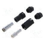 Conector alimentare DC, 500V, 1 pini, seria QS, {{Dimensiune pin}}. DONGGUAN QS ELECTRONIC TECH CO.,LTD - QS8H-F+M BLACK