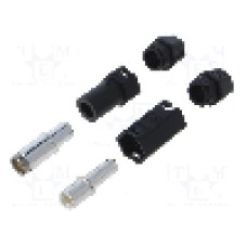 Conector alimentare DC, 500V, 1 pini, seria QS, {{Dimensiune pin}}. DONGGUAN QS ELECTRONIC TECH CO.,LTD - QS8H-F+M BLACK
