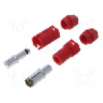 Conector alimentare DC, 500V, 1 pini, seria QS, {{Dimensiune pin}}. DONGGUAN QS ELECTRONIC TECH CO.,LTD - QS8H-F+M RED