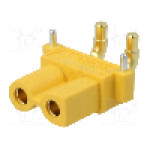 Conector alimentare DC, 500V, 2 pini, seria XT30, {{Dimensiune pin}}. AMASS - XT30PW-F