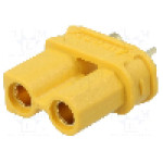 Conector alimentare DC, 500V, 2 pini, seria XT30, {{Dimensiune pin}}. AMASS - XT30U-F