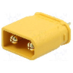 Conector alimentare DC, 500V, 2 pini, seria XT30, {{Dimensiune pin}}. AMASS - XT30U-M