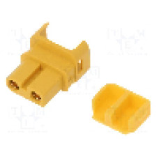 Conector alimentare DC, 500V, 2 pini, seria XT30, {{Dimensiune pin}}. AMASS - XT30ULW-F