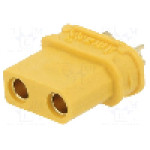 Conector alimentare DC, 500V, 2 pini, seria XT30, {{Dimensiune pin}}. AMASS - XT30UW-F