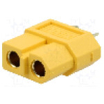 Conector alimentare DC, 500V, 2 pini, seria XT60, {{Dimensiune pin}}. AMASS - XT60-F