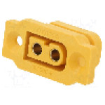 Conector alimentare DC, 500V, 2 pini, seria XT60, {{Dimensiune pin}}. AMASS - XT60E-F