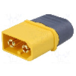 Conector alimentare DC, 500V, 2 pini, seria XT60, {{Dimensiune pin}}. AMASS - XT60H-M