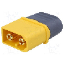 Conector alimentare DC, 500V, 2 pini, seria XT60, {{Dimensiune pin}}. AMASS - XT60H-M