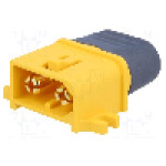 Conector alimentare DC, 500V, 2 pini, seria XT60, {{Dimensiune pin}}. AMASS - XT60L-M