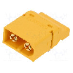 Conector alimentare DC, 500V, 2 pini, seria XT60, {{Dimensiune pin}}. AMASS - XT60PT-M