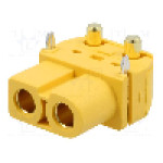 Conector alimentare DC, 500V, 2 pini, seria XT60, {{Dimensiune pin}}. AMASS - XT60PW-F