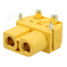 Conector alimentare DC, 500V, 2 pini, seria XT60, {{Dimensiune pin}}. AMASS - XT60PW-F