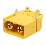 Conector alimentare DC, 500V, 2 pini, seria XT60, {{Dimensiune pin}}. AMASS - XT60PW-M