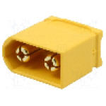 Conector alimentare DC, 500V, 2 pini, seria XT60, {{Dimensiune pin}}. AMASS - XT60U-M