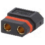 Conector alimentare DC, 500V, 2 pini, seria XT60, {{Dimensiune pin}}. AMASS - XT60W-F