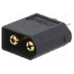 Conector alimentare DC, 500V, 2 pini, seria XT60, {{Dimensiune pin}}. AMASS - XT60W-M