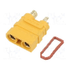 Conector alimentare DC, 500V, 2 pini, seria XT90, {{Dimensiune pin}}. AMASS - XT90HW-F
