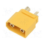 Conector alimentare DC, 500V, 2 pini, seria XT90, {{Dimensiune pin}}. AMASS - XT90HW-M
