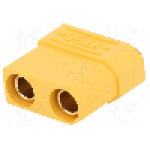 Conector alimentare DC, 500V, 2 pini, seria XT90, {{Dimensiune pin}}. AMASS - XT90PB-F