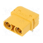 Conector alimentare DC, 500V, 2 pini, seria XT90, {{Dimensiune pin}}. AMASS - XT90PW-F