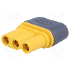Conector alimentare DC, 500V, 3 pini, seria MR30, {{Dimensiune pin}}. AMASS - MR30-FB
