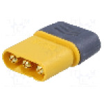 Conector alimentare DC, 500V, 3 pini, seria MR30, {{Dimensiune pin}}. AMASS - MR30-M
