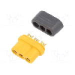 Conector alimentare DC, 500V, 3 pini, seria MR60, {{Dimensiune pin}}. AMASS - MR60-F