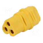 Conector alimentare DC, 500V, 3 pini, seria MT30, {{Dimensiune pin}}. AMASS - MT30-F