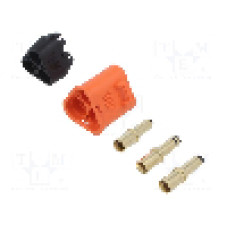 Conector alimentare DC, 500V, 3 pini, seria QS, {{Dimensiune pin}}. DONGGUAN QS ELECTRONIC TECH CO.,LTD - QS8T-M