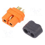 Conector alimentare DC, 500V, 3 pini, seria XT60, {{Dimensiune pin}}. AMASS - XT60I-F