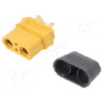 Conector alimentare DC, 500V, 4 pini, seria XT90, {{Dimensiune pin}}. AMASS - XT90I-F