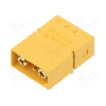 Conector alimentare DC, 500V, 4 pini, seria XT90, {{Dimensiune pin}}. AMASS - XT90IPW22-M