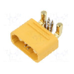 Conector alimentare DC, 500V, 6 (4+2) pini, seria AS150U, {{Dimensiune pin}}. AMASS - AS150UPW-M