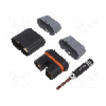 Conector alimentare DC, 500V, 6 (4+2) pini, seria QS, {{Dimensiune pin}}. DONGGUAN QS ELECTRONIC TECH CO.,LTD - QS12F+M