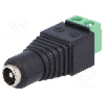 Conector alimentare DC, {{Tensiune nominala}}, {{Numarul de pini}} pini, seria {{Seria producatorului}}, 5,5/2,1mm. GOOBAY - 76743