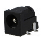 Conector alimentare DC, {{Tensiune nominala}}, {{Numarul de pini}} pini, seria {{Seria producatorului}}, 5,5/2,5mm. NINIGI - PC-GK2.5/SMD