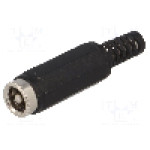 Conector alimentare DC, {{Tensiune nominala}}, {{Numarul de pini}} pini, seria {{Seria producatorului}}, 5,5/2,5mm. NINIGI - PC-GP2.5N