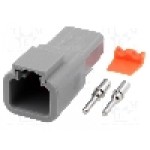 Conector auto, ATP, 2 pini, AMPHENOL - ATP04-2P-KIT01