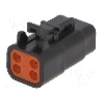 Conector auto, serie ATM, mama, pe cablu, AMPHENOL - ATM06-4S-BLK