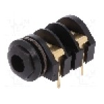 Conector jack, Jack 6,3mm, 2 contacte, mama, CLIFF - CL13106G