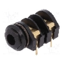 Conector jack, Jack 6,3mm, 2 contacte, mama, CLIFF - CL13106G