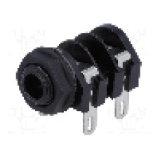 Conector jack, Jack 6,3mm, 2 contacte, mama, CLIFF - S2/BNB (CL1160A)