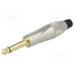 Conector jack, Jack 6,3mm, 2 contacte, tata, AMPHENOL - TM2PN-AU