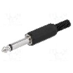 Conector jack, Jack 6,3mm, 2 contacte, tata, {{Producator}} - 