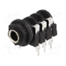 Conector jack, Jack 6,3mm, 3 contacte, mama, AMPHENOL - ACJS-PC