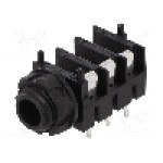Conector jack, Jack 6,3mm, 3 contacte, mama, CLIFF - CL1115 S1/BBB