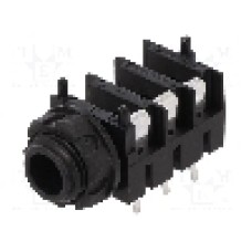Conector jack, Jack 6,3mm, 3 contacte, mama, CLIFF - CL1115 S1/BBB