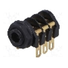Conector jack, Jack 6,3mm, 3 contacte, mama, CLIFF - CL12207 J/SKT S2/BBB BLK