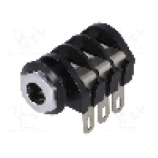 Conector jack, Jack 6,3mm, 3 contacte, mama, CLIFF - J/SKT S4/BBB BLK UNASS
